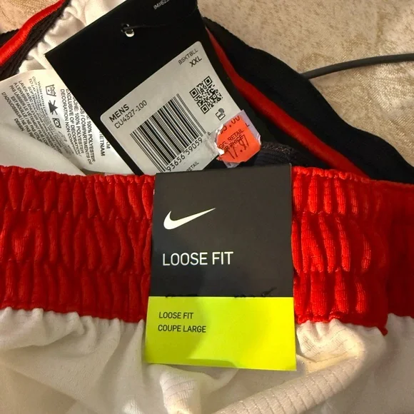 Nike White Shorts with Black Logo - Picture 5 of 5